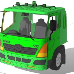 TRUCK HINO 500 CABIN 3D