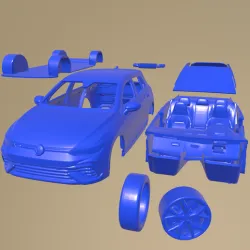 Volkswagen Golf R Estate 2022 PRINTABLE CAR IN SEPARATE PARTS