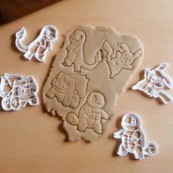 x4 characters pokemon - cookie cutter dough pikachu