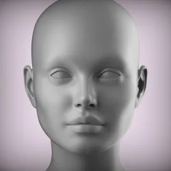2 3D Head Face Female Character Women teenager portrait doll bjd Low-poly 3D model