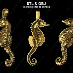3D pendant sea horse designs  STL