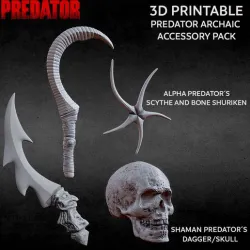 3D PRINTABLE PREDATOR ARCHAIC ACCESSORY PACK WEAPONS