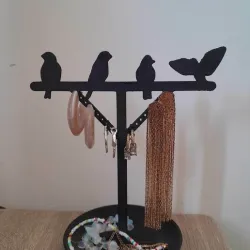 3D Printed Elegant Bird Jewelry Holder - Stylish Necklace, Earring & Bracelet Organizer with Ring Dish - Unique Home Decor & Gift Idea