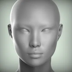 4 3D Head Face Female Character Women teenager portrait doll Low-poly 3D model