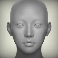 5 3D Head Face Eyes Female Character Women art portrait doll 3D Low-poly 3D model