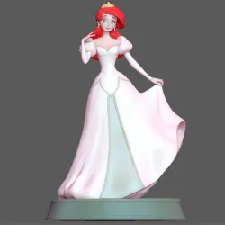 ARIEL LITTLE MERMAID WEDDING DRESS DISNEY ANIMATION princess 3d print