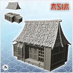 Asian house with big roof and annex (25) - Medieval Asia Feudal Asian Traditionnal Ninja Oriental