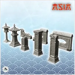 Asian outdoor decoration set (6) - Medieval Asia Feudal Asian Traditionnal Ninja Oriental