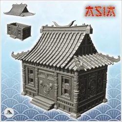 Asian temple with big roof and access stairs (22) - Medieval Asia Feudal Asian Traditionnal Ninja Oriental