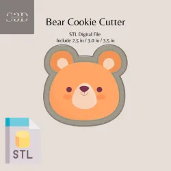 Bear Digital STL Files Download - Bear Cookie Cutters Printable - Cookie Cutter