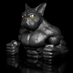 Bulldog dozer, dog bust