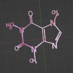 Caffeine Molecule Earring or Necklace  Pendant