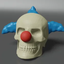 Clown Skull Multi Color Easy Print