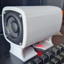 Cylindrical mini speaker - stereo dual opposed 3 inch drivers