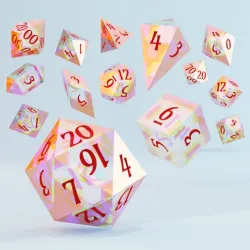 Dice Masters Set - 14 Shapes - Amarante Font - Supports Included