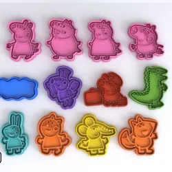 FONDANT COOKIE CUTTER MOLD PEPPA PIG LOGOS 3D PRINT MODEL