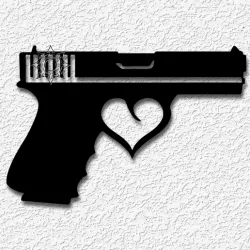 Glock Heart gun wall art pistol with heart trigger wall decor