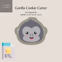 Gorilla Digital STL Files Download - Gorilla Cookie Cutters Printable - Cookie Cutter