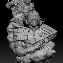 Judge Dredd and Judge Death bust