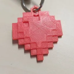 Minecraft heart keychain