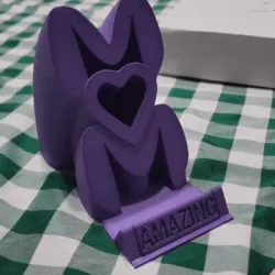 MOM Phone Stand Print-n-place rotating words - Instant Download - No Supports Needed