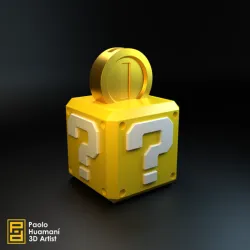 Money Box Brick + Coin Mario Bros Piggy Bank