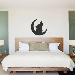 MOON WOLF WALL ART