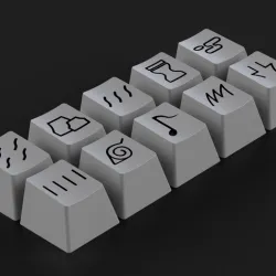 Naruto headband keycaps set