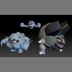 Pokemon Alolan Geodude Graveler Golem