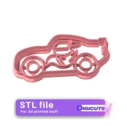 Racing car cookie cutter STL file