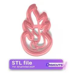 Racing fire cookie cutter stl file