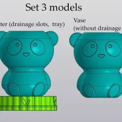 Set Planter and Vase (Penholder) Panda