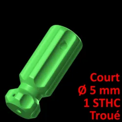Short Screwdriver Handle Ø 5, with hole, 1 needle screw