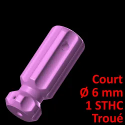 Short Screwdriver Handle Ø 6, with hole, 1 needle screw
