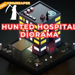 Spooky Hospital Diorama with FREE Grim Reaper