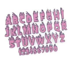Stamp Set ABC Fire Fire Alphabet Letters Alphabet Numbers