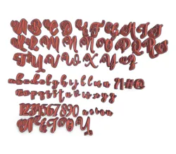 Stamps Set ABC Violet Stamp Set Alphabet Letters Alphabet Numbers Symbols