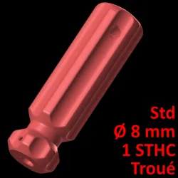 Standard Screwdriver Handle Ø 8, with hole, 1 needle screw