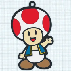 Super Mario Toad Keychain