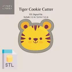 Tiger Digital STL Files Download - Tiger Cookie Cutters Printable - Cookie Cutter