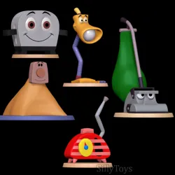 Toaster, blanky, lampy, Kirby and Radio - The Brave Little Toaster