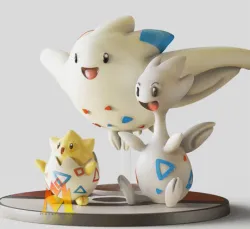 Togepi,Togetic,Togekiss Evolution -FAN ART - POKÉMON FIGURINE -POKEMON