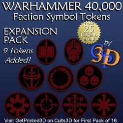 WH40k Token Expansion Pack Warhammer Faction Symbol Game Piece