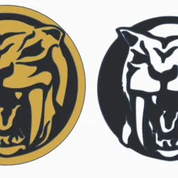 Yellow Ranger Crest/Decal/Power Coin Sabre tooth Tiger Mighty Morphin Power Rangers