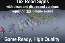 162 Game Ready Signs 3D model