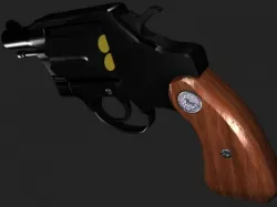 38 Caliber Snub nose revolver textured OBJ 3D model