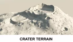 3d Terrain Crater 3D model