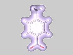 4-nitrotoluene molecule 3D model