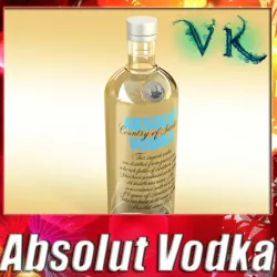 Absolut Vodka Bottle 3D model