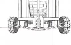 Airplane Tire with Rim Replacement Car on Airplane Landing Strip